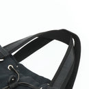 SAINT LAURENT Kahala Tote Bag Canvas Black Silver Auth BA12255-8