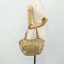 LOEWE Nappa Hand Bag Leather Gold Tone Auth BA12256-22