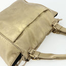 LOEWE Nappa Hand Bag Leather Gold Tone Auth BA12256-6