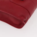 Jimmy Choo Shoulder Bag Leather Red Gold Auth BA12257A-9