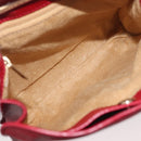 Jimmy Choo Shoulder Bag Leather Red Gold Auth BA12257A-11