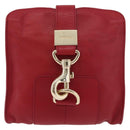 Jimmy Choo Shoulder Bag Leather Red Gold Auth BA12257A-13