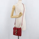 Jimmy Choo Shoulder Bag Leather Red Gold Auth BA12257A-23