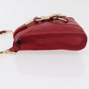 Jimmy Choo Shoulder Bag Leather Red Gold Auth BA12257A-4