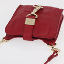 Jimmy Choo Shoulder Bag Leather Red Gold Auth BA12257A-6