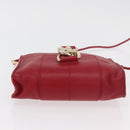 Jimmy Choo Shoulder Bag Leather Red Gold Auth BA12257A-5