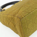 Christian Dior Canage Lady Dior Hand Bag Nylon Green Gold Auth BA12259-16