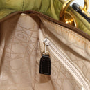 Christian Dior Canage Lady Dior Hand Bag Nylon Green Gold Auth BA12259-21