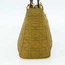 Christian Dior Canage Lady Dior Hand Bag Nylon Green Gold Auth BA12259-3