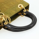 Christian Dior Canage Lady Dior Hand Bag Nylon Green Gold Auth BA12259-7