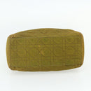 Christian Dior Canage Lady Dior Hand Bag Nylon Green Gold Auth BA12259-5