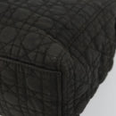 Christian Dior Canage Lady Dior Hand Bag Nylon Black Gold Auth BA12261-9