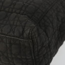 Christian Dior Canage Lady Dior Hand Bag Nylon Black Gold Auth BA12261-16