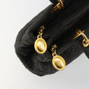 Christian Dior Canage Lady Dior Hand Bag Nylon Black Gold Auth BA12261-10