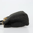 Christian Dior Canage Lady Dior Hand Bag Nylon Black Gold Auth BA12261-4
