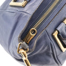 Chloe Etel Hand Bag Leather 2way Navy Gold Auth BA12262-17