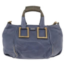 Chloe Etel Hand Bag Leather 2way Navy Gold Auth BA12262-2