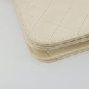 CHANEL Matelasse Chain Schoudertas Lamsleer Wit Goud CC Auth BA12264-14