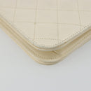 CHANEL Matelasse Chain Schoudertas Lamsleer Wit Goud CC Auth BA12264-16