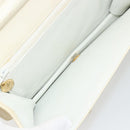 CHANEL Matelasse Chain Schoudertas Lamsleer Wit Goud CC Auth BA12264-12