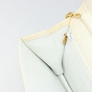 CHANEL Matelasse Chain Schoudertas Lamsleer Wit Goud CC Auth BA12264-20