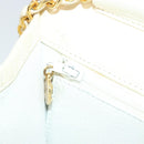 CHANEL Matelasse Chain Schoudertas Lamsleer Wit Goud CC Auth BA12264-21
