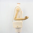CHANEL Matelasse Chain Schoudertas Lamsleer Wit Goud CC Auth BA12264-23