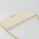 CHANEL Matelasse Chain Schoudertas Lamsleer Wit Goud CC Auth BA12264-6