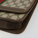 GUCCI GG Supreme Web Sherry Line Shoulder Bag PVC Beige Gold Auth BA12265-10
