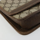 GUCCI GG Supreme Web Sherry Line Shoulder Bag PVC Beige Gold Auth BA12265-11