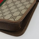 GUCCI GG Supreme Web Sherry Line Shoulder Bag PVC Beige Gold Auth BA12265-12