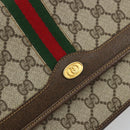 GUCCI GG Supreme Web Sherry Line Shoulder Bag PVC Beige Gold Auth BA12265-14