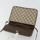 GUCCI GG Supreme Web Sherry Line Shoulder Bag PVC Beige Gold Auth BA12265-15