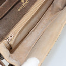 GUCCI GG Supreme Web Sherry Line Shoulder Bag PVC Beige Gold Auth BA12265-17