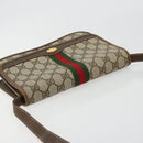 GUCCI GG Supreme Web Sherry Line Shoulder Bag PVC Beige Gold Auth BA12265-6