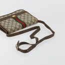 GUCCI GG Supreme Web Sherry Line Shoulder Bag PVC Beige Gold Auth BA12265-7