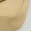 Salvatore Ferragamo Gancini Shoulder Bag Leather Ivory Silver Auth BA12266-9