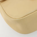 Salvatore Ferragamo Gancini Shoulder Bag Leather Ivory Silver Auth BA12266-14