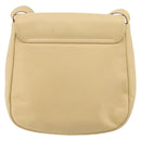 Salvatore Ferragamo Gancini Shoulder Bag Leather Ivory Silver Auth BA12266-2