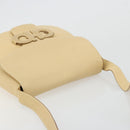 Salvatore Ferragamo Gancini Shoulder Bag Leather Ivory Silver Auth BA12266-6