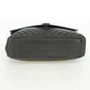 SAINT LAURENT Chain Shoulder Bag Leather Gray Silver Auth BA12267SAV-13