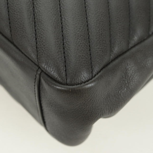 SAINT LAURENT Chain Shoulder Bag Leather Gray Silver Auth BA12267SAV