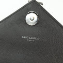 SAINT LAURENT Chain Shoulder Bag Leather Gray Silver Auth BA12267SAV-21