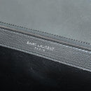 SAINT LAURENT Chain Shoulder Bag Leather Gray Silver Auth BA12267SAV-25