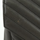 SAINT LAURENT Chain Shoulder Bag Leather Gray Silver Auth BA12267SAV-3