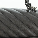 SAINT LAURENT Chain Shoulder Bag Leather Gray Silver Auth BA12267SAV-5
