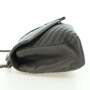 SAINT LAURENT Chain Shoulder Bag Leather Gray Silver Auth BA12267SAV-6