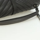 SAINT LAURENT Chain Shoulder Bag Leather Gray Silver Auth BA12267SAV-9