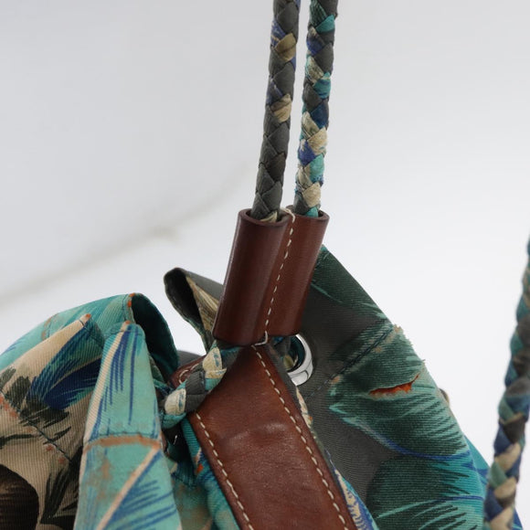 HERMES Sowa Cool 22 Shoulder Bag Silk Blue Silver Auth BA12268