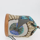 HERMES Sowa Cool 22 Shoulder Bag Silk Blue Silver Auth BA12268-3